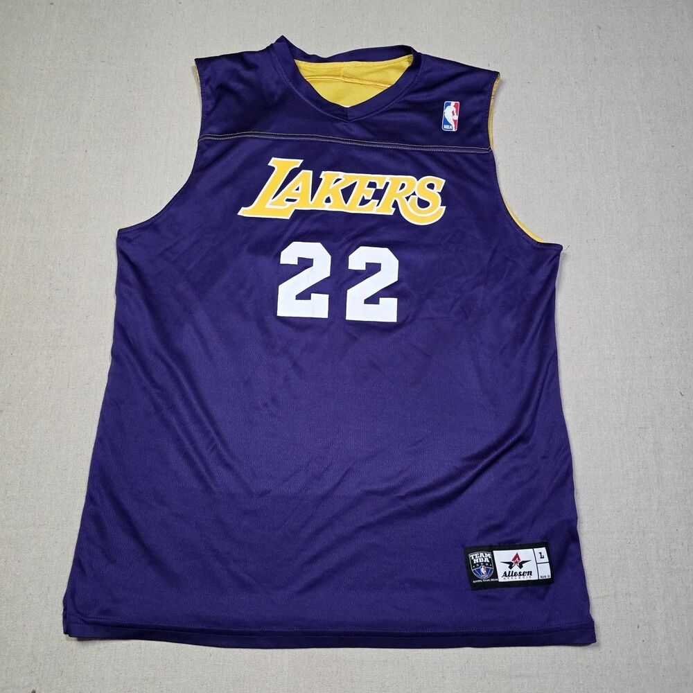Alleson Athletics Los Angeles Lakers Reversible Mesh Jersey Size L #22 NS Logo